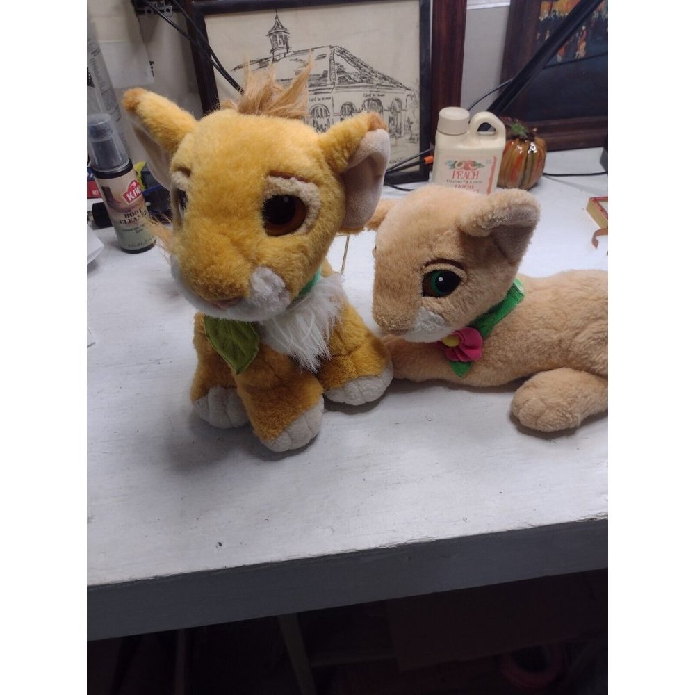 VTG 1993 Authentic The Lion King Simba & Nala Squeeze Purr Sound 10  Plush